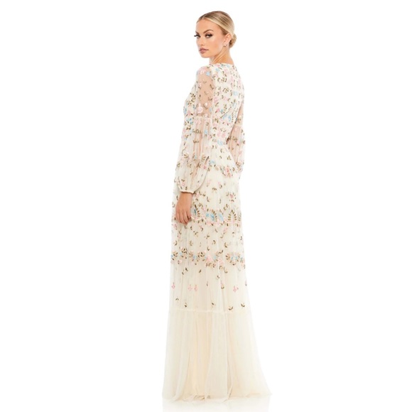 Mac Duggal EMBROIDERED BLOUSON SLEEVE GOWN | Size 2 - Picture 4 of 5